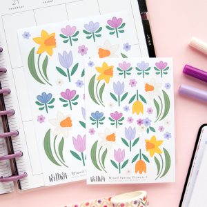 Mixed Spring Flowers Stickers - Design by Willwa