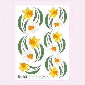 Beautiful Daffodils Stickers - Design by Willwa