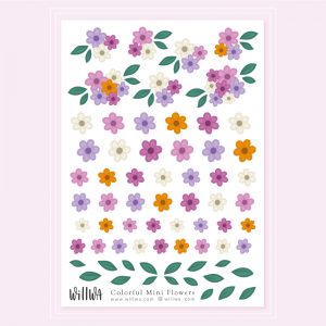 Colorful Mini Flowers Stickers - Design by Willwa