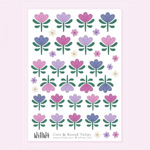 Small Colorful Tulips Stickers - Design by Willwa