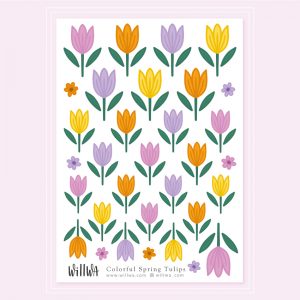 Colorful Spring Tulips Stickers - Design by Willwa