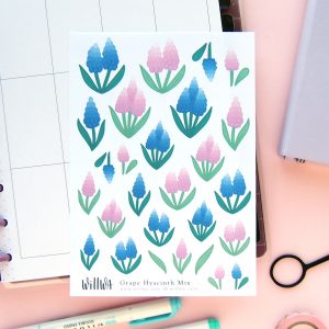 Grape Hyacinth Mix Stickers - Design by Willwa