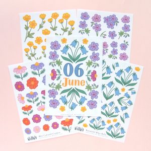 June Flower Sticker Bundle - Design by Willwa