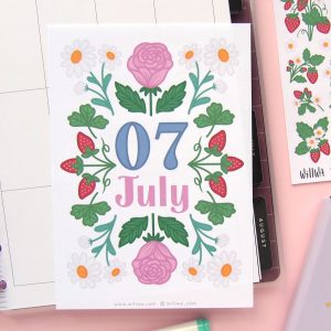 July Flower Sticker Bundle - Design by Willwa