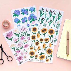 August Flower Sticker Bundle - Design by Willwa