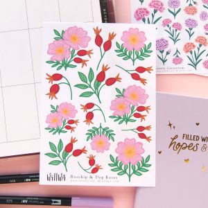 September Flower Sticker Bundle - Design by Willwa