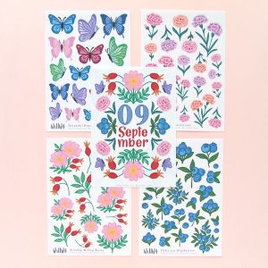 September Flower Sticker Bundle - Design by Willwa