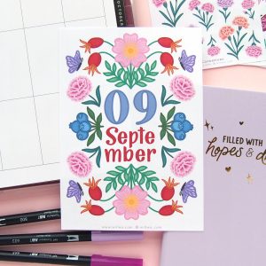 September Flower Sticker Bundle - Design by Willwa