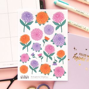 October Flower Sticker Bundle - Design by Willwa