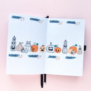 Halloween Brush Stroke Weekdays Stickers - Design by Willwa