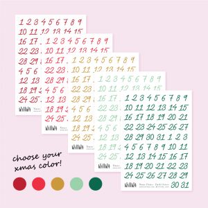 Christmas Large Date Stickers - Design by Willwa