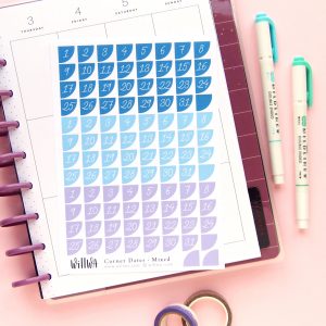 Winter Corner Date Stickers - Design by Willwa