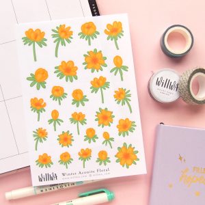 February Flower Sticker Bundle - Design by Willwa