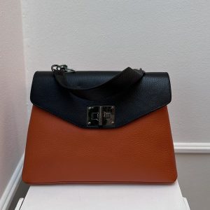 Leather bag Spain in colors orange/black