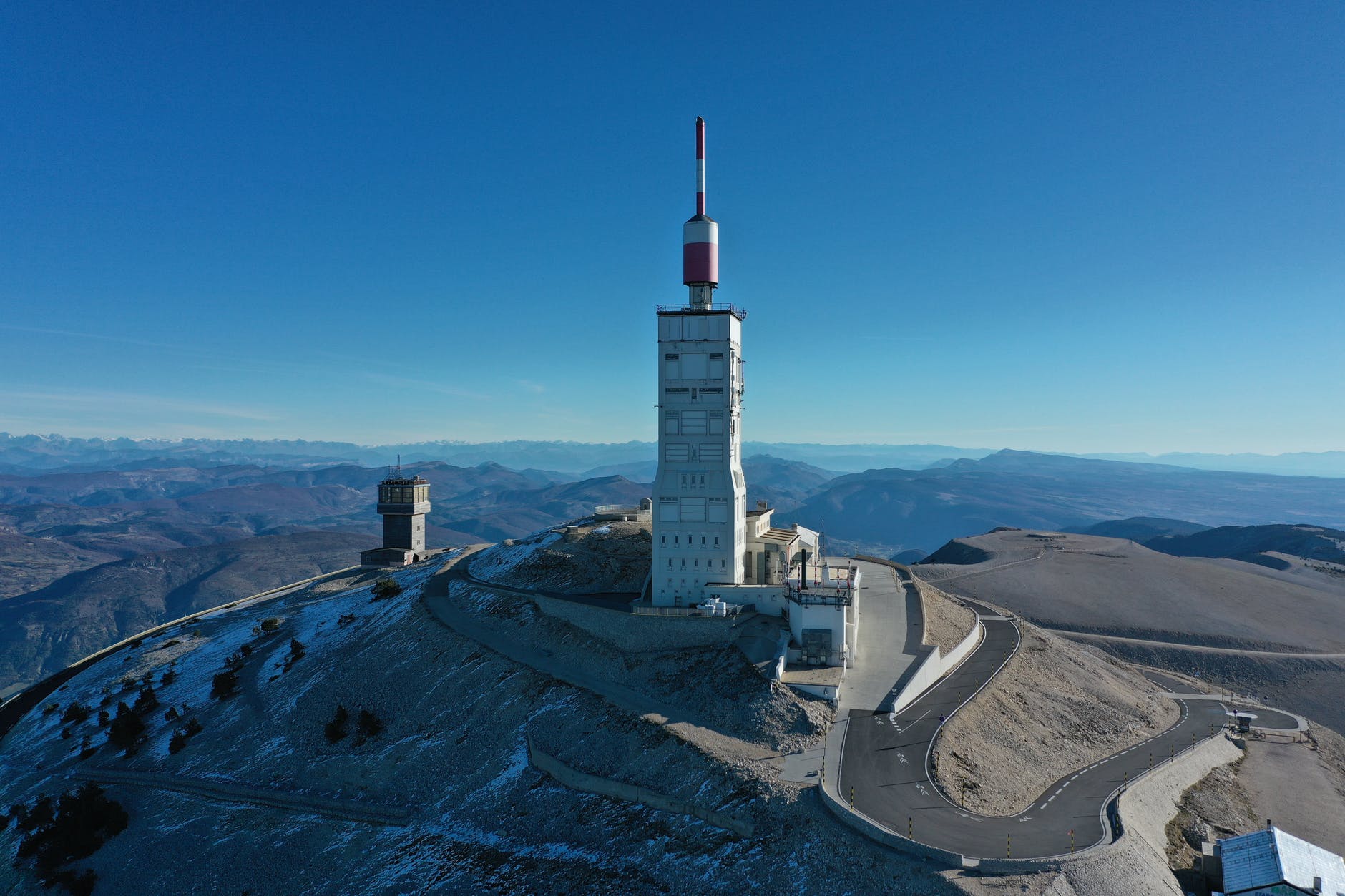 the meteorological tower in mont ventoux vaucluse france