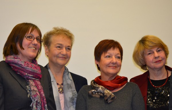 Uschi Cooke, Prof.Dr. Herta Däubler-Gmelin, ich und Dr. Monika Pohl als Mitglied des Kuratoriums der Ludwig-Marum-Stiftung bei der Preisverleihung