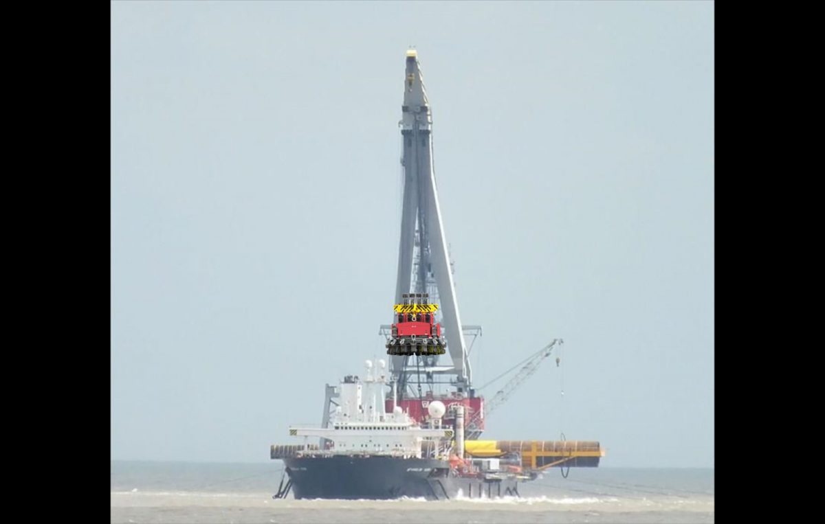 Surface to In-Seabed Foundation Techniques - offshore operation example from an crane vessel.