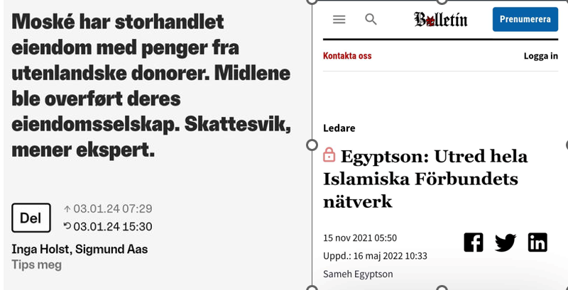 Norska journalister läxar upp svenska kollegor: utreder Islamiska förbundet!