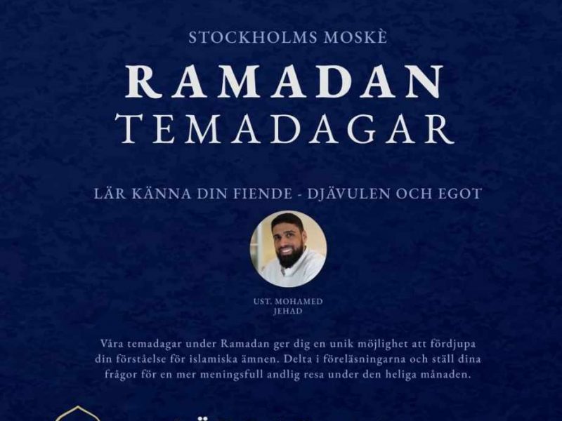 Vem är UST. Mohamed Jehad som ska predika i Stockholms moské idag?
