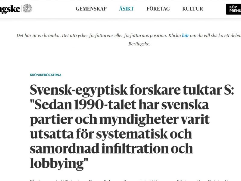 Artikeln i Berlingske på svenska