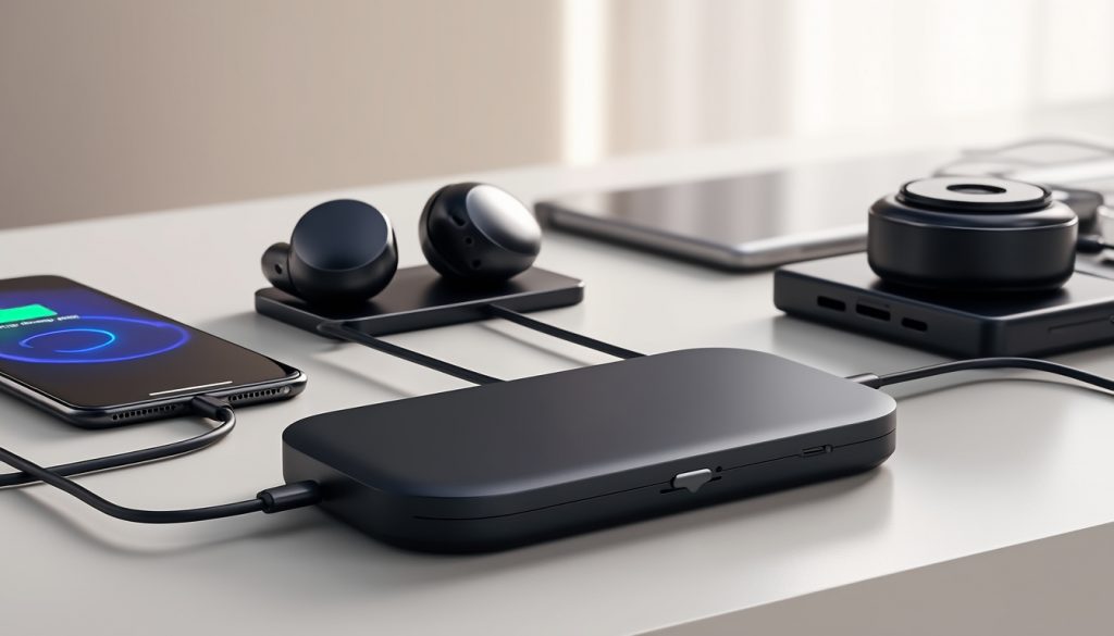 découvrez bientôt notre chargeur universel, conçu pour alimenter tous vos appareils : smartphones, casques et appareils photo. pratique et compact, il sera votre compagnon idéal pour rester toujours connecté, où que vous soyez.
