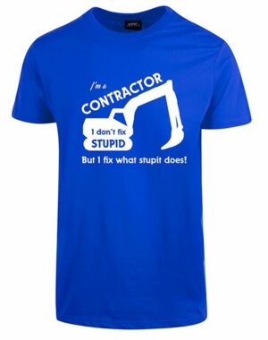 Im-a-contractor tshirt Kornblå