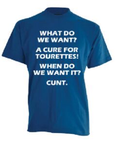 a cure for tourettes display blaa tshirt