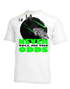 Never tell me the odds hvid tshirt