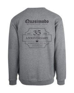 QU sweatshirt graameleret m 35 aar rygtryk