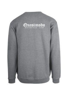 QU sweatshirt graameleret m motorcykel rygtryk