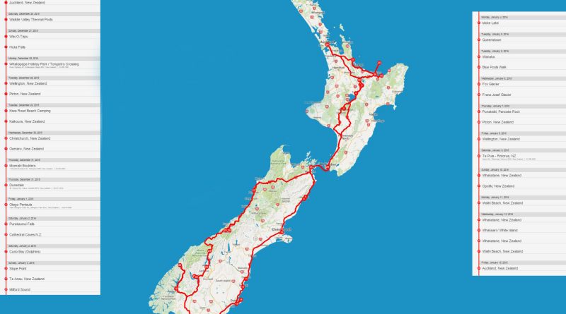 Neuseeland Route