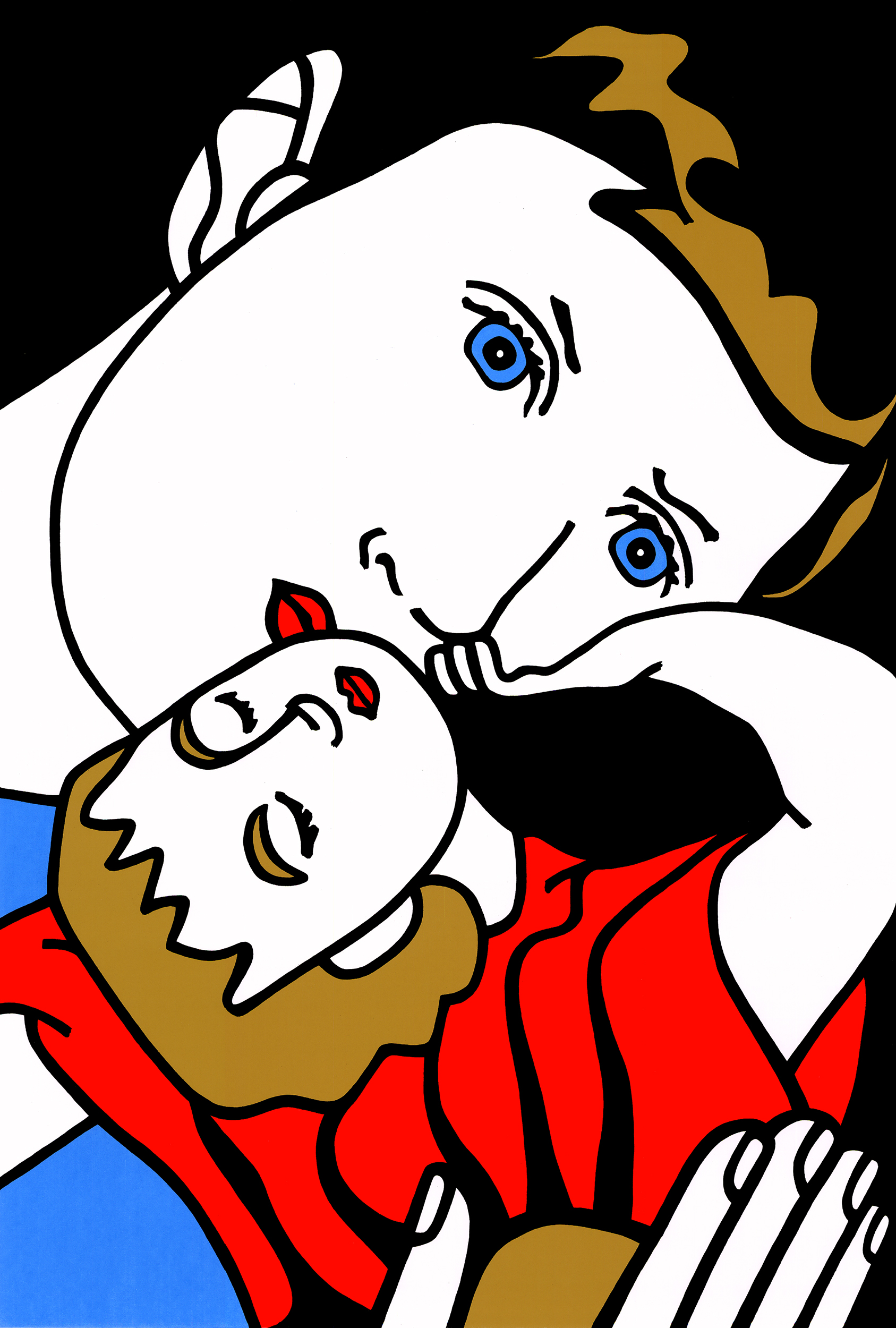 Self-portrait with Doll, print by Wouter van Riessen