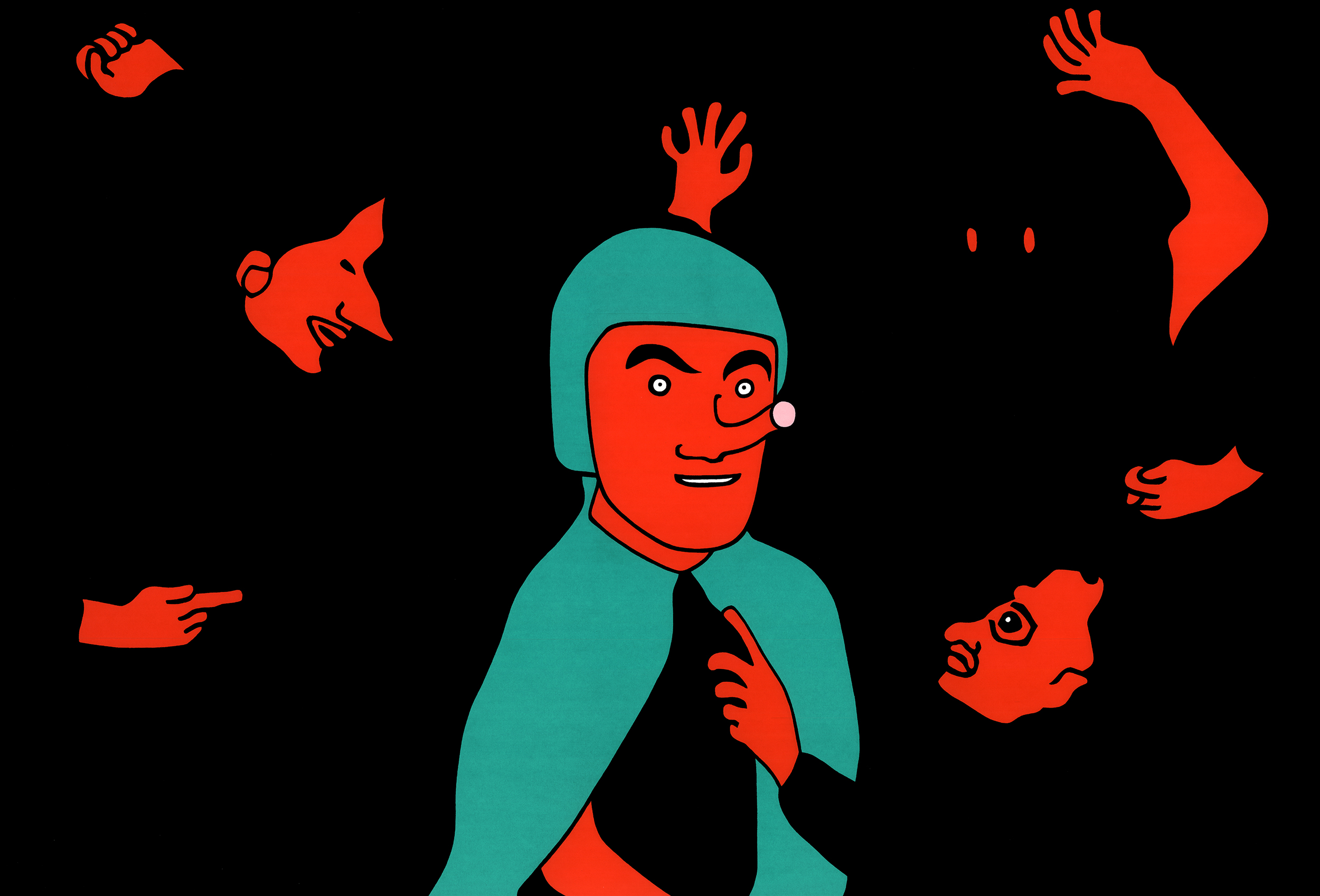 Mocking II, print by Wouter van Riessen