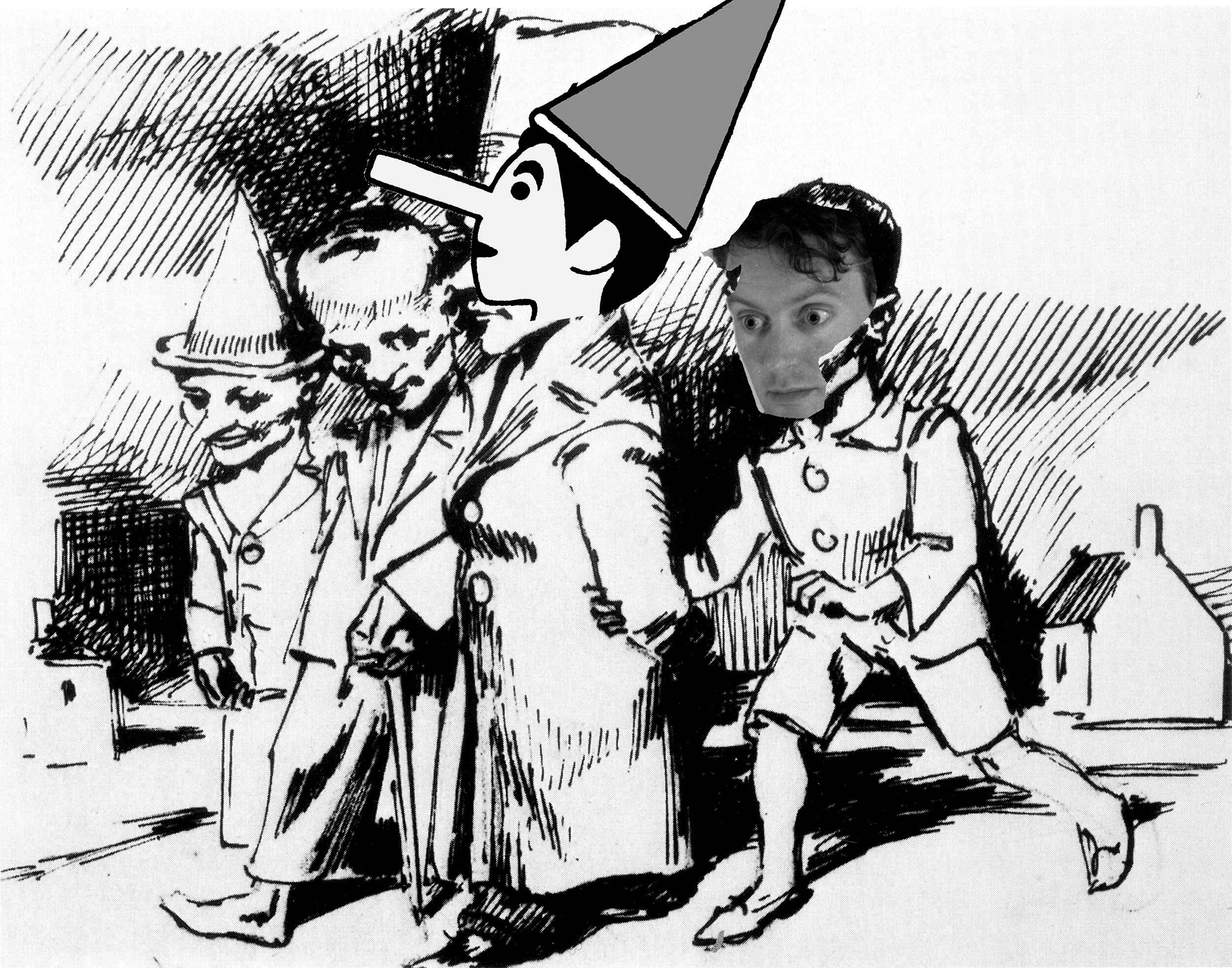 Schulz Pinocchio, collage by Wouter van Riessen