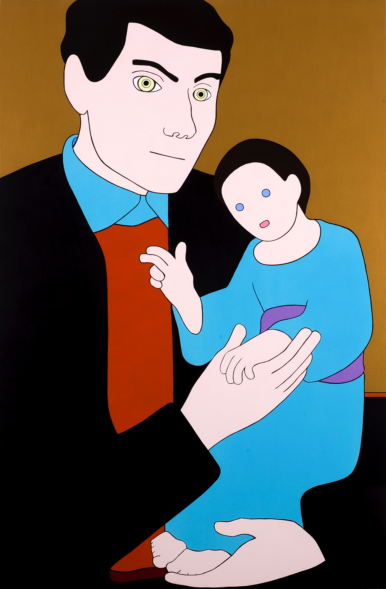 Self-portrait with a Statue, painting by Wouter van Riessen