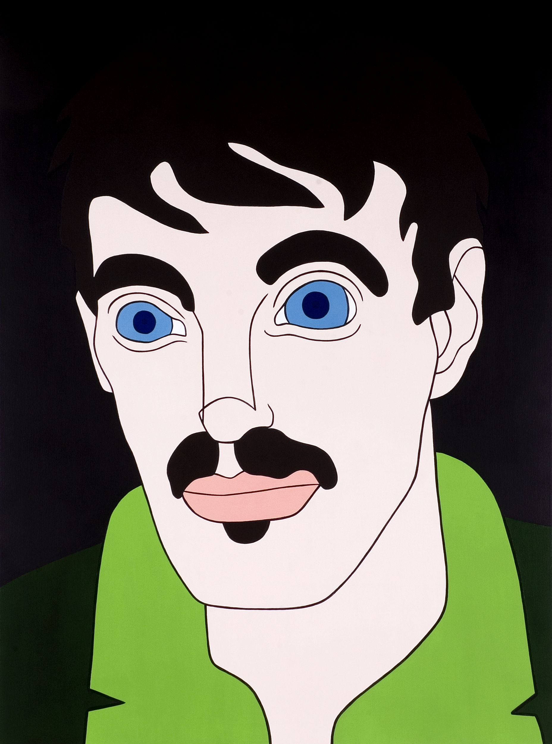 Self-portrait met Snor, painting by Wouter van Riessen