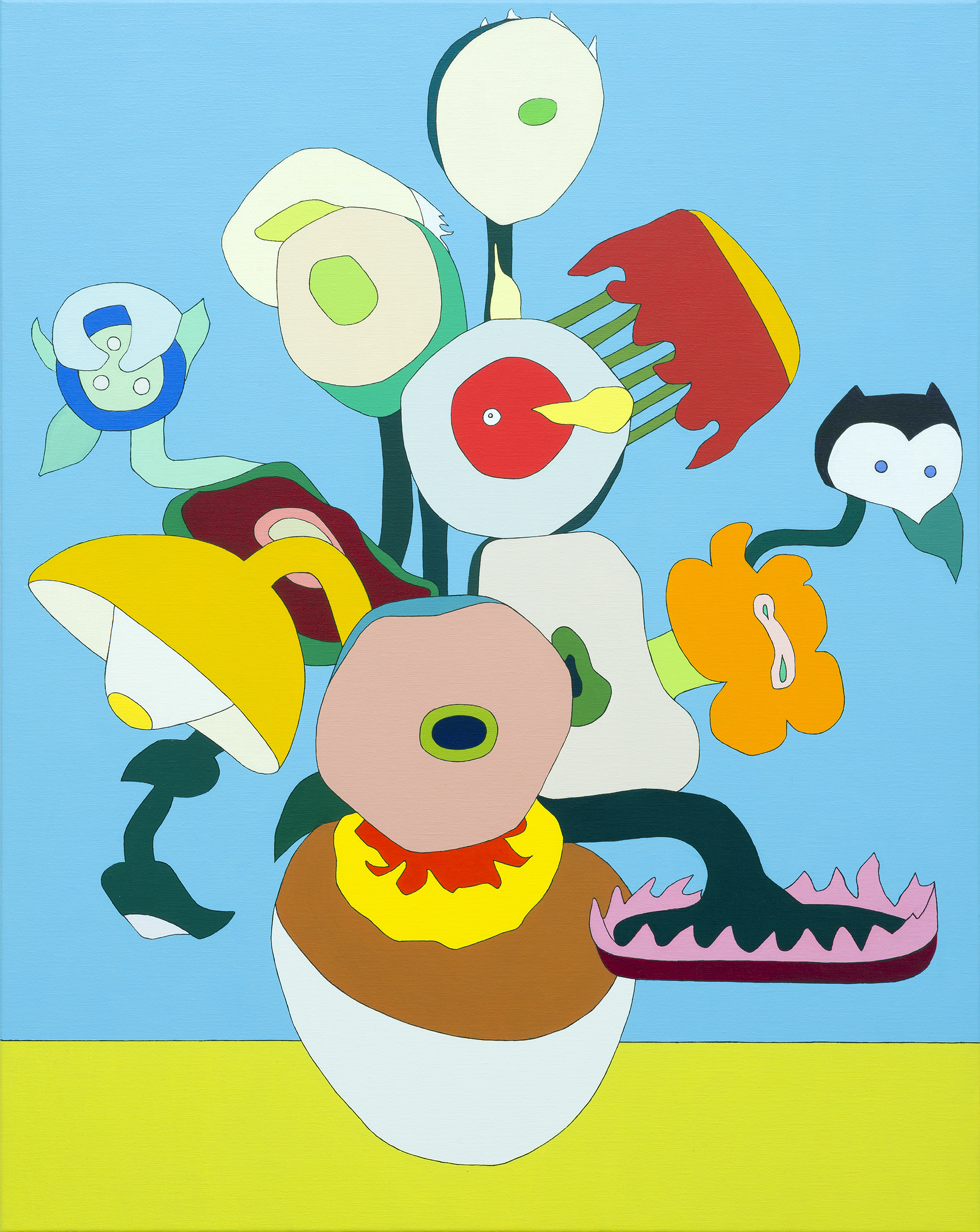 Fifteen Sunflowers in a Vase IX, painting by Wouter van Riessen