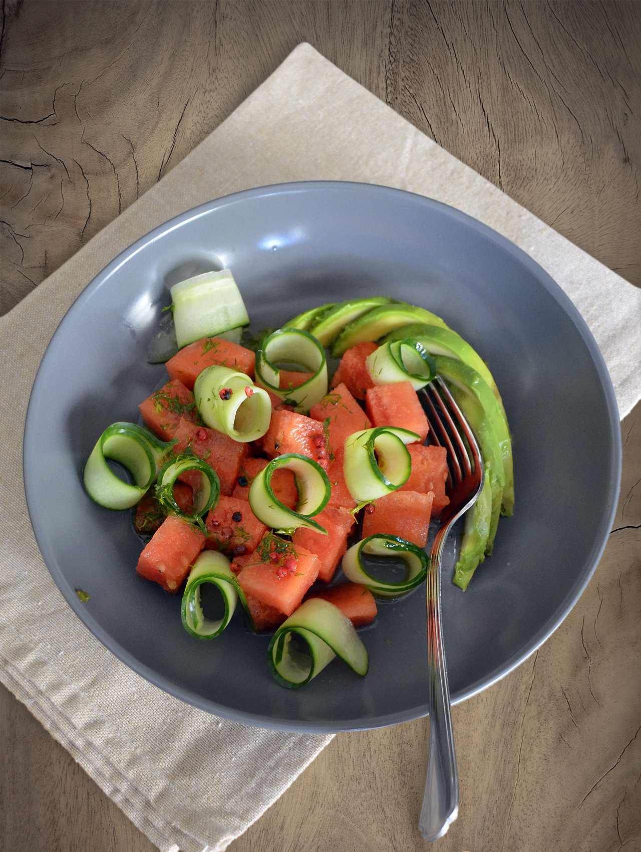 Melonensalat mit Avocado und Gurke | Notizen aus der Provinz