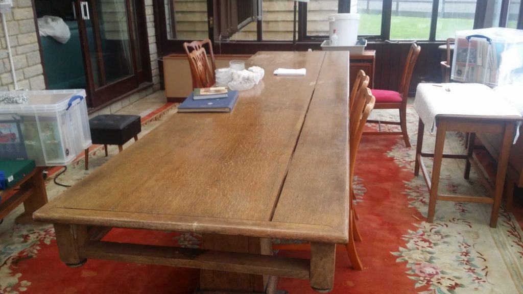 Repair & restoring a 13.5ft long, 300yr old Oak table