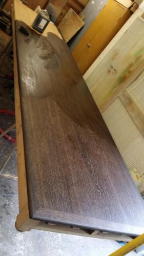 300 year old oak table that needed serious repair and refinishing