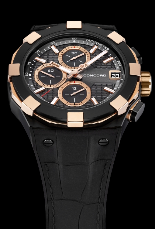 Concord C1 Chronograph Black and Gold Watch WristReview Featuring Watch Reviews Critiques Reports News