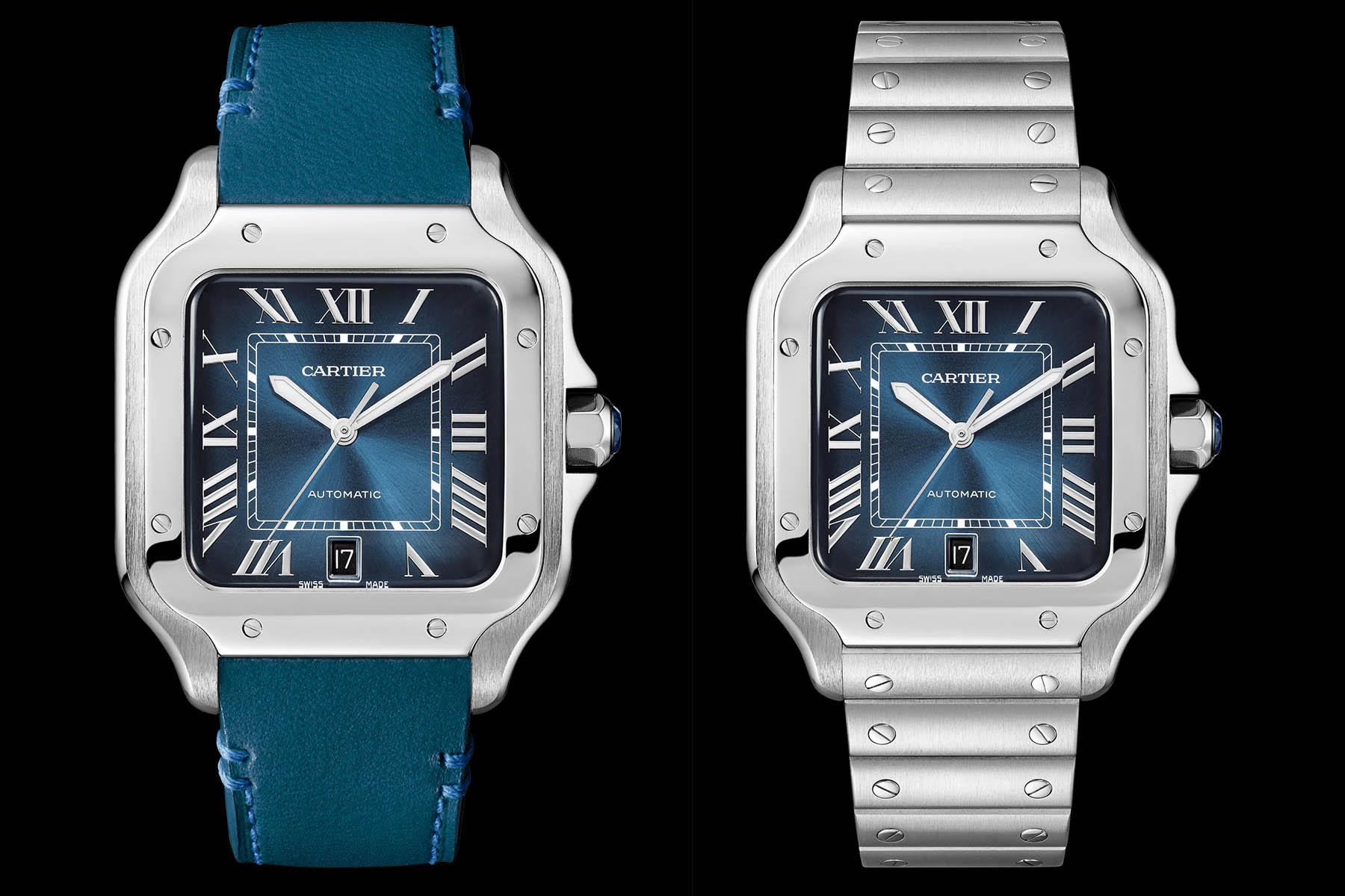 Cartier watches blue dial deals
