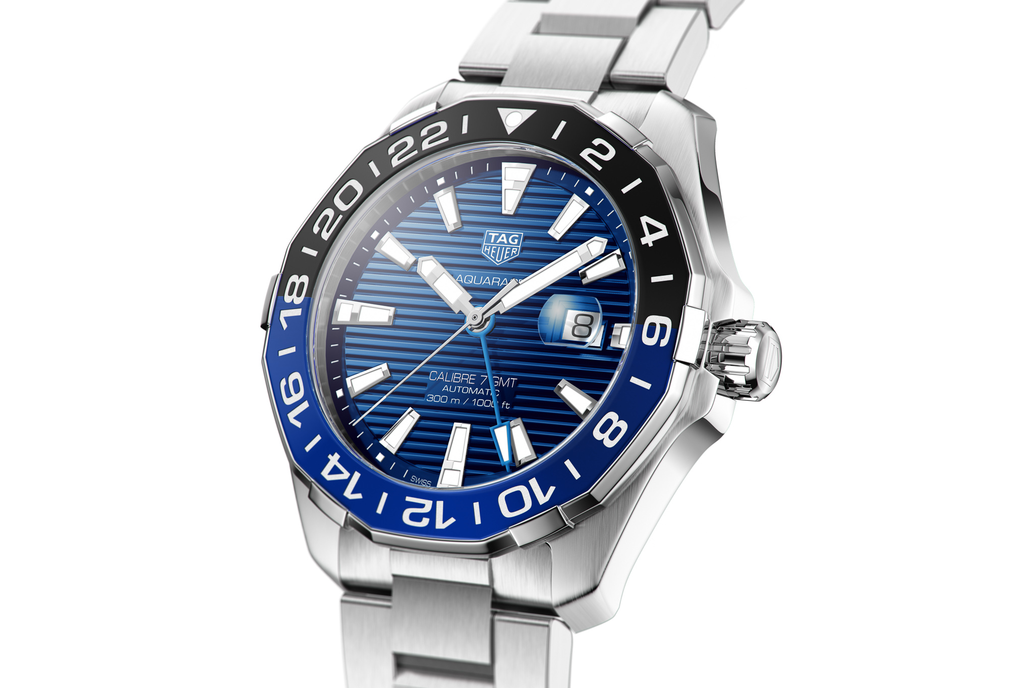 Introducing The TAG Heuer Aquaracer Calibre 7 GMT Blue Dial Watch –  WristReview.com – Featuring Watch Reviews, Critiques, Reports & News