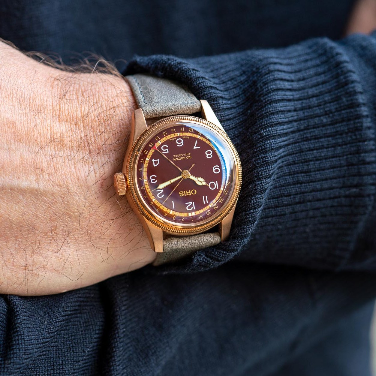 Introducing The Oris x Fratello Big Crown Bronze Pointer Date Watch With Oxblood Dial WristReview Featuring Watch Reviews Critiques Reports News