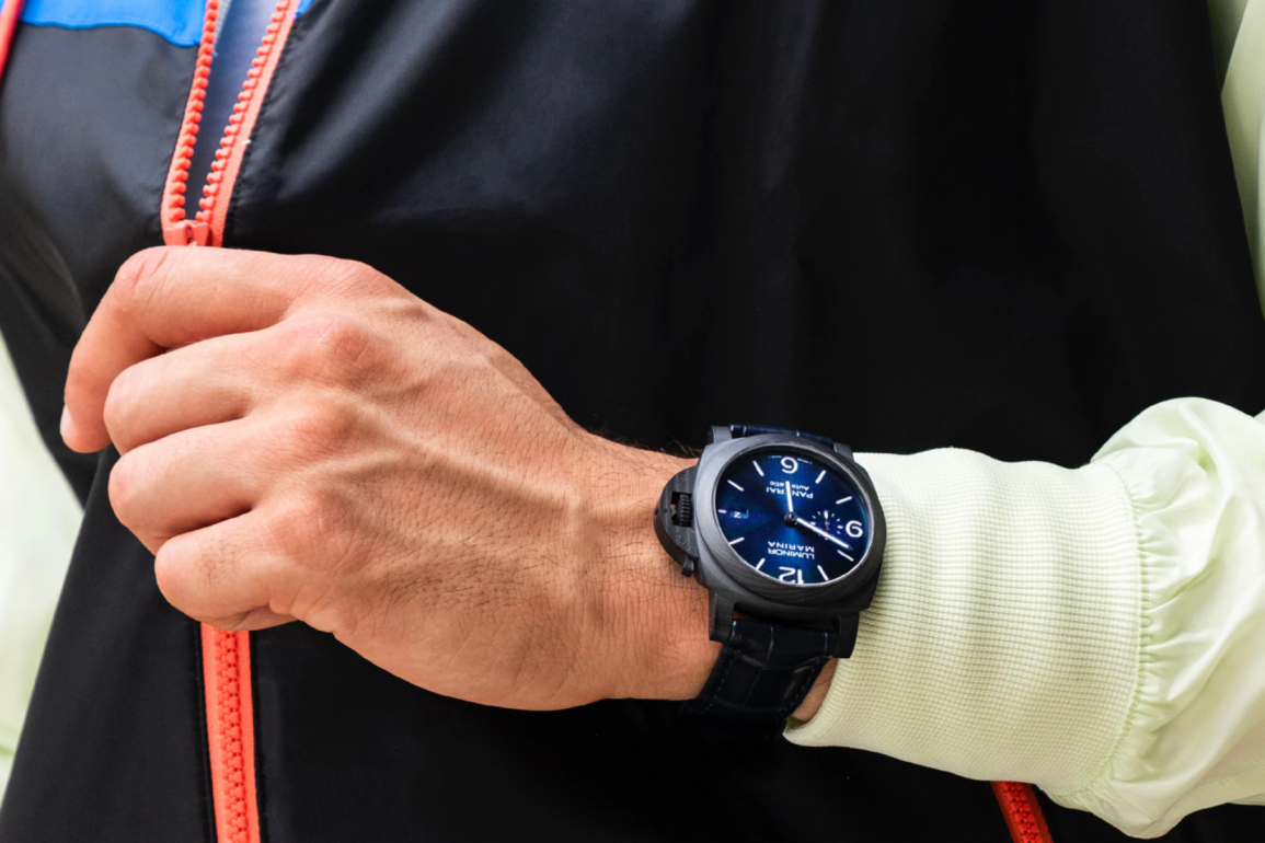 Introducing The Panerai Luminor Marina Carbotech Blu Notte PAM01664 Watch WristReview Featuring Watch Reviews Critiques Reports News