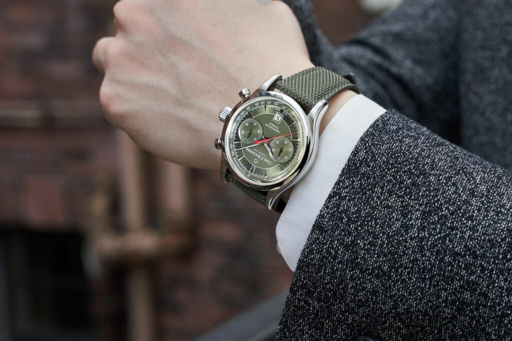 Louis Erard chronograph in stainless steel with caliber Valjoux 7750