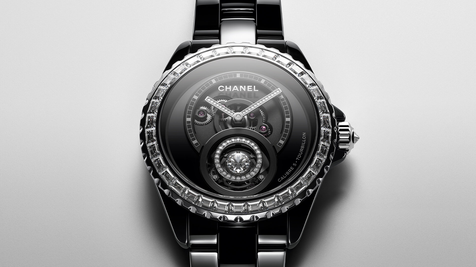 H1339 Chanel J 12  Black Large Size with Diamonds  Essential Watches