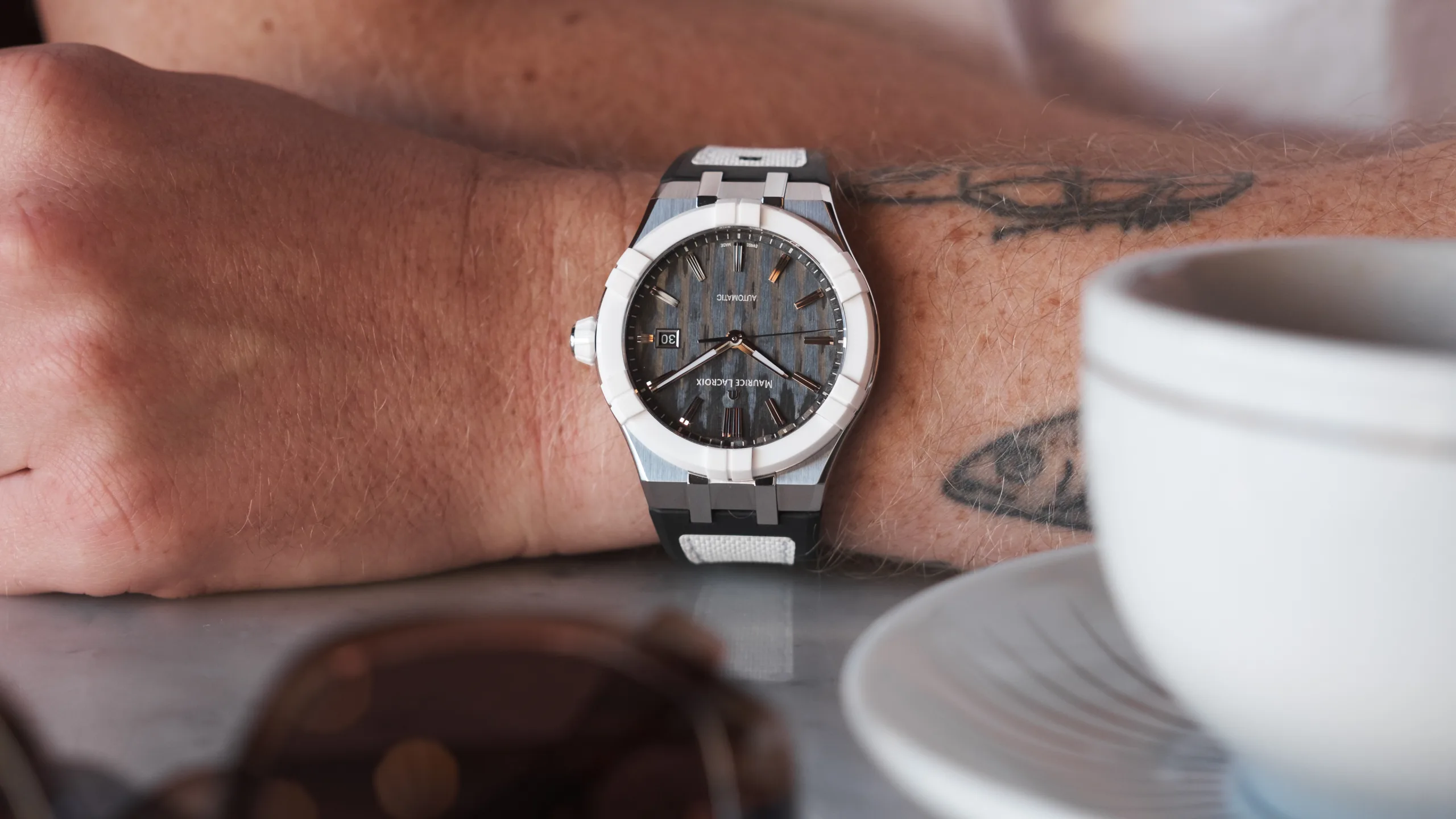 Hands-On: Maurice Lacroix AIKONIC White Ceramic Bezel & Carbon Dial
