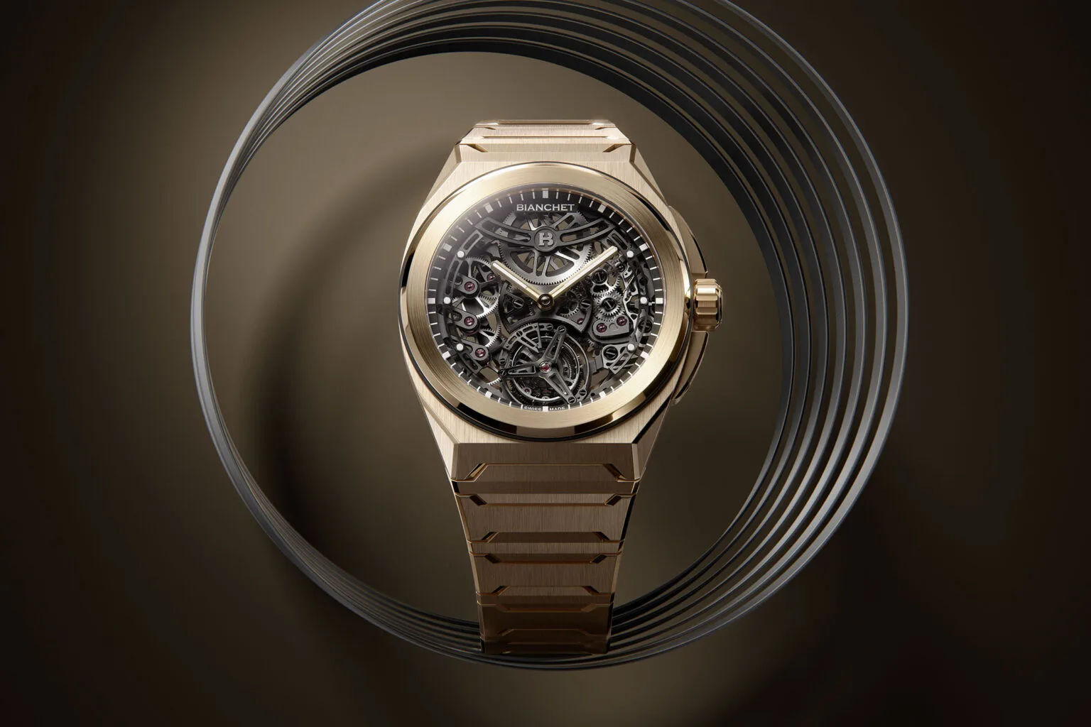 Bianchet UltraFino Rotondo Rose Gold Skeleton