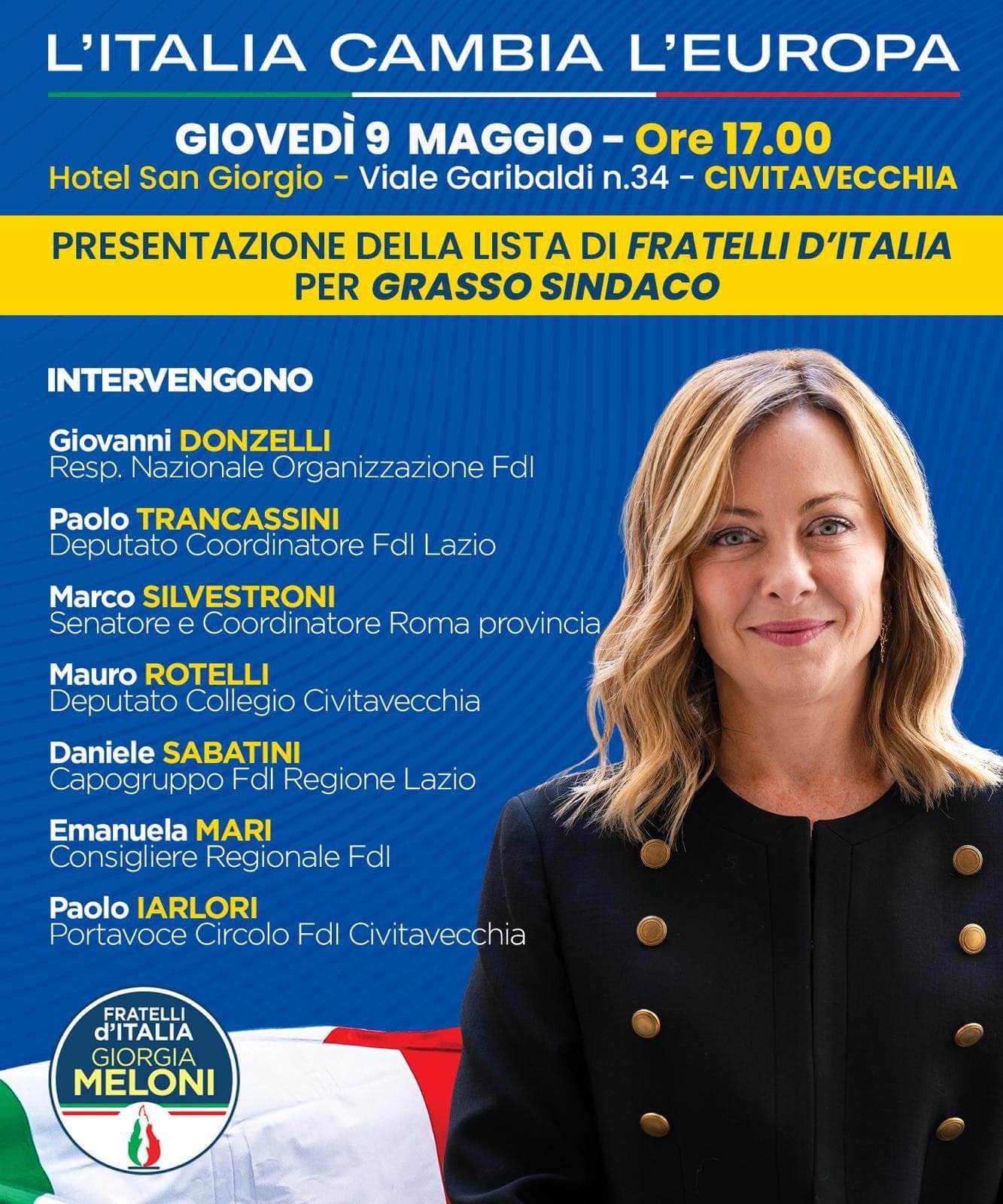 Presentazione della lista di Fratelli d’Italia per le elezioni comunali di Civitavecchia